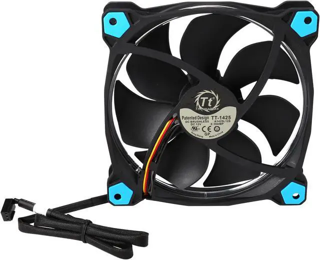 Alt view image 4 of 11 - Thermaltake Riing 14 Series High Static Pressure 140mm Circular Blue LED Ring Case/Radiator Fan CL-F039-PL14BU-A