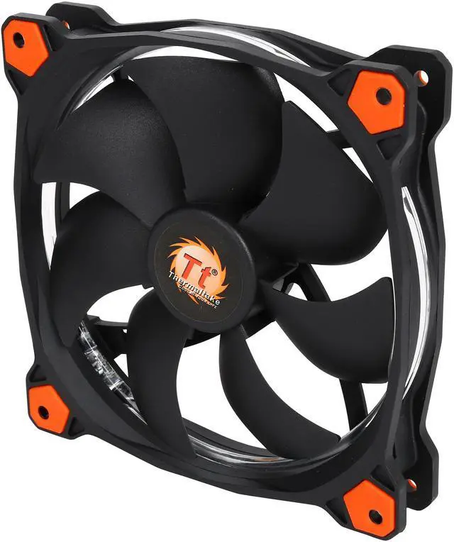 Alt view image 2 of 5 - Thermaltake Riing 14 Series High Static Pressure 140mm Circular Orange LED Ring Case/Radiator Fan CL-F039-PL14OR-A