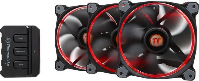 Main image of Thermaltake Riing 12 RGB Series High Static Pressure 120mm Circular RGB LED Ring Case/Radiator Fan - Triple Pack - CL-F042-PL12SW-B