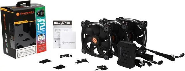 Alt view image 11 of 11 - Thermaltake Riing 12 RGB Series High Static Pressure 120mm Circular RGB LED Ring Case/Radiator Fan - Triple Pack - CL-F042-PL12SW-B