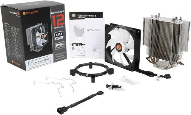 Alt view image 8 of 13 - Thermaltake Contac Silent 12 150W INTEL/AMD with AM4 Support 120mm PWM CPU Cooler CL-P039-AL12BL-A