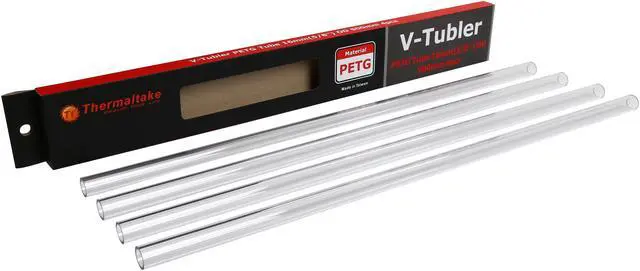 Alt view image 4 of 4 - Thermaltake 4-Pack 500mm Long V-Tubler PETG Hard Tubing, OD 16mm (5/8") x ID 12mm (1/2"), CL-W065-PL16TR-A