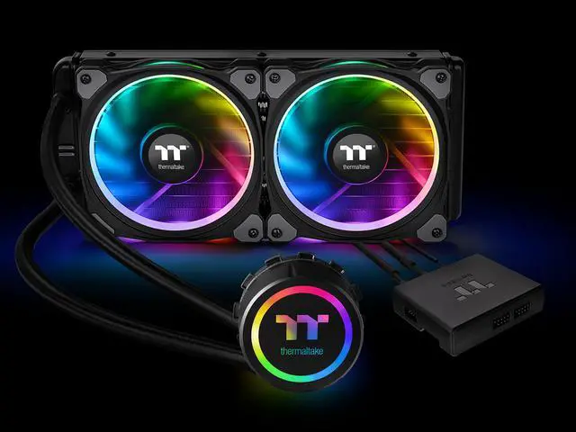 Alt view image 6 of 8 - Thermaltake Floe AIO Riing RGB 240 TT Premium Edition PWM TR4 LGA2066 Ready Liquid Cooling System CL-W157-PL12SW-A LGA 1700 Compatible