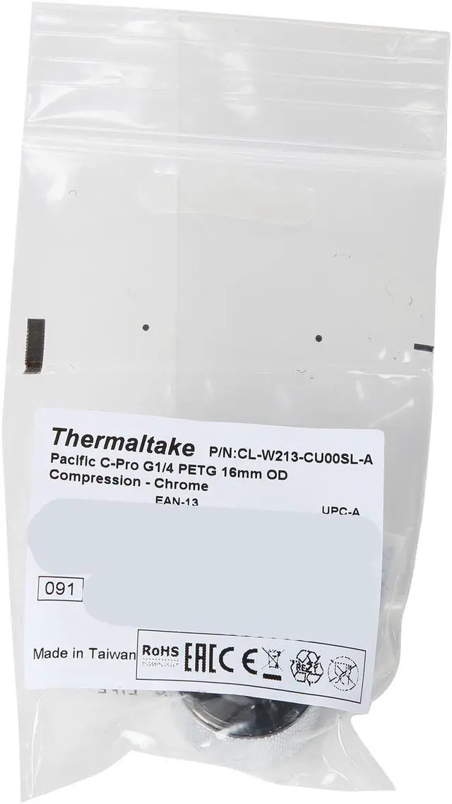 Alt view image 4 of 4 - Thermaltake CL-W213-CU00SL-A Pacific C-PRO G1/4 PETG Tube 16mm OD Compression - Chrome