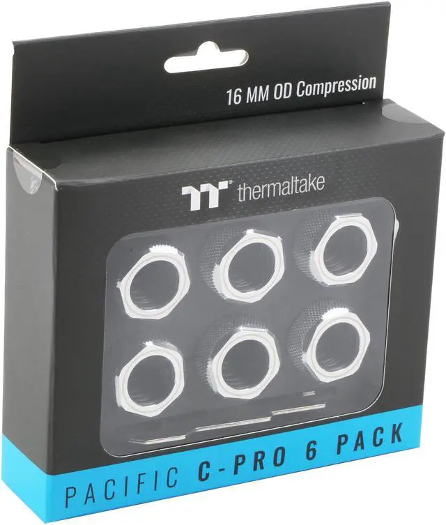 Alt view image 5 of 5 - Thermaltake CL-W213-CU00SL-B Pacific C-PRO G1/4 PETG Tube 16mm OD Compression - Chrome (6-Pack Fittings)