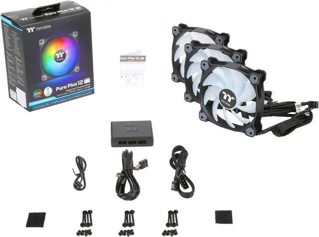 Alt view image 11 of 11 - Thermaltake Pure Plus 12 RGB TT Premium Edition 120mm Software Enabled Circular 9 Controllable LEDs PWM Case/Radiator Fan - Triple Pack - CL-F063-PL12SW-A