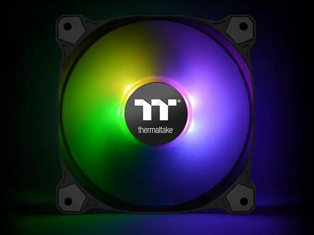 Alt view image 5 of 17 - Thermaltake Pure 12 ARGB 5V Motherboard Sync/Analog Controller TT Premium Edition 16.8 Million Colors 9 Addressable LEDs 120mm Hydraulic Bearing PWM Case/Radiator Fan, (3-Fan Pack) CL-F079-PL12SW-A