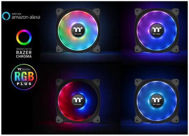 Alt view image 10 of 11 - Thermaltake Riing Duo 14 LED RGB Radiator Fan TT Premium Edition (3-Fan Pack) CL-F078-PL14SW-A 140mm RGB LED Case Fan