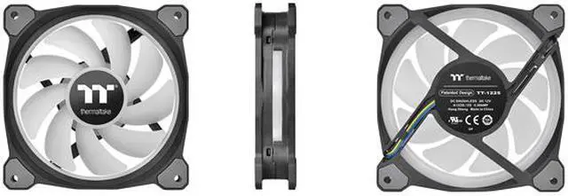 Alt view image 4 of 11 - Thermaltake Riing Duo 14 LED RGB Radiator Fan TT Premium Edition (3-Fan Pack) CL-F078-PL14SW-A 140mm RGB LED Case Fan