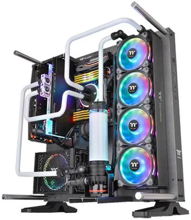 Alt view image 7 of 11 - Thermaltake Riing Duo 14 LED RGB Radiator Fan TT Premium Edition (3-Fan Pack) CL-F078-PL14SW-A 140mm RGB LED Case Fan
