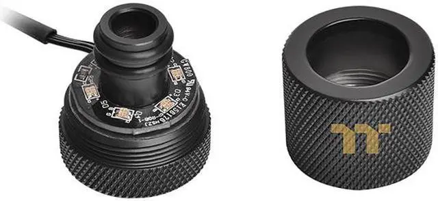 Alt view image 5 of 11 - Thermaltake RGB Plus 6-Pack RGB Fitting, RBG Software Enabled (TT RGB Plus/Alexa/Razer Chroma), designed for PETG Tube with OD 16mm (5/8") x ID 12mm (1/2"), CL-W185-CU00BL-A