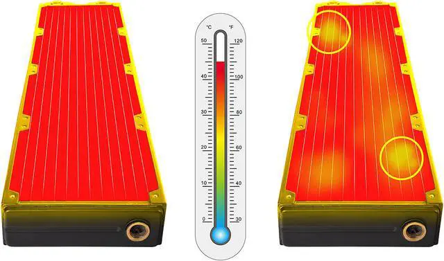 Alt view image 9 of 9 - Thermaltake CLM360, 40mm Thick 360mm Long, High-Density Fins, Dual-Row, Copper Tubes Copper Radiator CL-W237-CU00BL-A