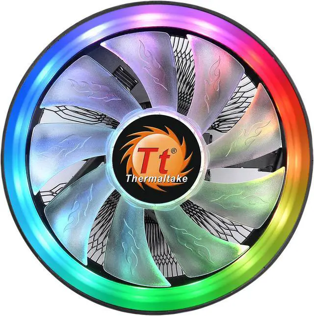 Alt view image 3 of 20 - Thermaltake UX100 5V Motherboard Sync High Airflow Hydraulic Bearing ARGB Lighting CPU Cooler