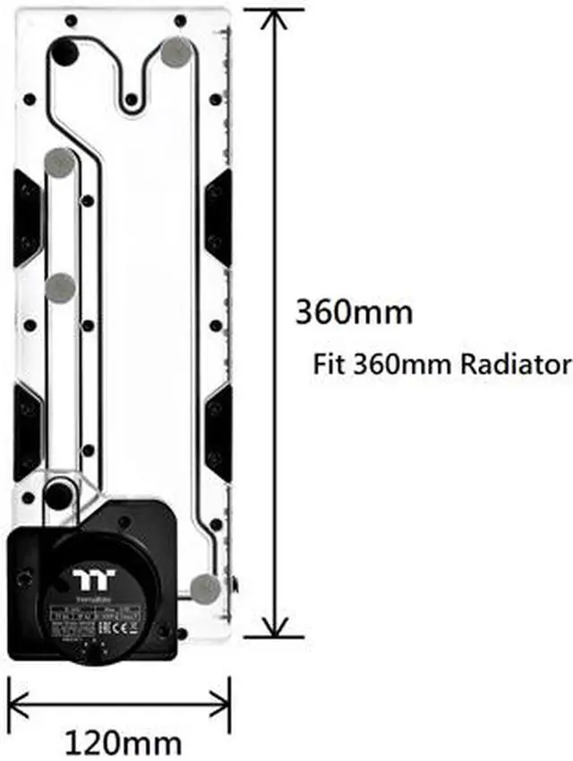 Alt view image 5 of 9 - Thermaltake DP100-D5 Plus, RBG Software Enabled (TT RGB Plus/Alexa/Razer Chroma/5V Motherboard), 250ml, 360mm Rad Supported, 5-Speed D5 Pump Distro Plate Combo CL-W263-PL00SW-A