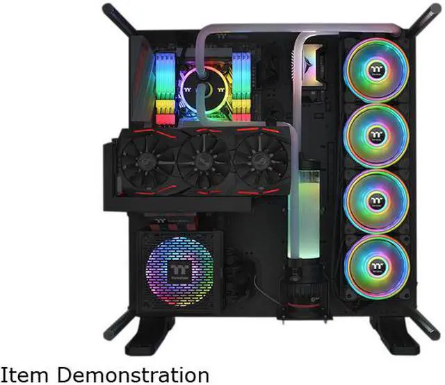 Alt view image 5 of 8 - Thermaltake Riing Quad CL-F088-PL12SW-B RGB LED Radiator Fan 3 Pack