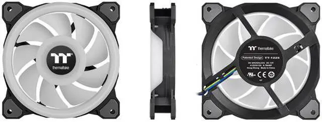 Alt view image 3 of 8 - Thermaltake Riing Quad CL-F088-PL12SW-B RGB LED Radiator Fan 3 Pack