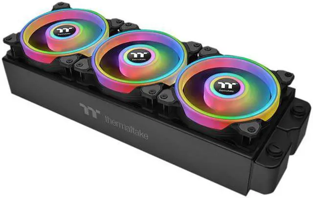 Alt view image 4 of 8 - Thermaltake Riing Quad CL-F088-PL12SW-B RGB LED Radiator Fan 3 Pack