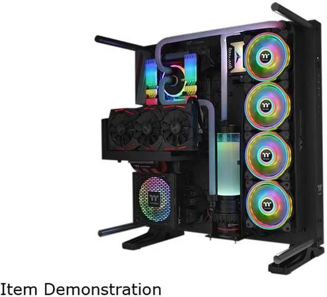 Alt view image 5 of 8 - Thermaltake Riing Quad CL-F089-PL14SW-B 140mm RGB LED Radiator Fan 3 Pack