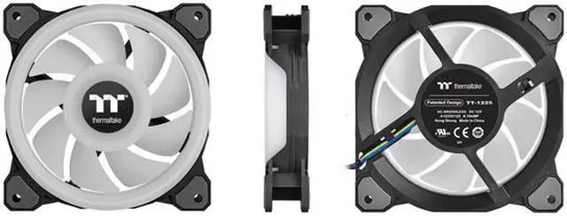 Alt view image 3 of 8 - Thermaltake Riing Quad CL-F089-PL14SW-B 140mm RGB LED Radiator Fan 3 Pack