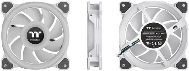 Alt view image 3 of 9 - Thermaltake Riing Quad CL-F100-PL12SW-B RGB LED Radiator Fan White 3 Pack