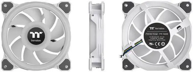 Alt view image 3 of 8 - Thermaltake Riing Quad CL-F101-PL14SW-B 140mm RGB LED Radiator Fan White 3 Pack
