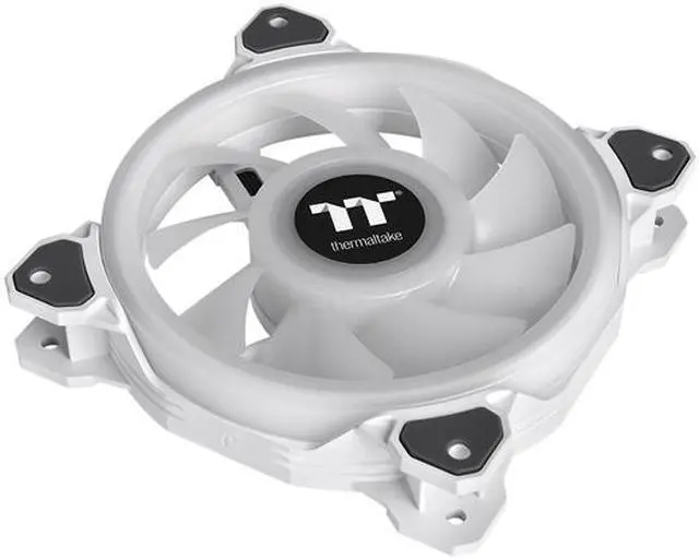 Alt view image 2 of 8 - Thermaltake Riing Quad CL-F101-PL14SW-B 140mm RGB LED Radiator Fan White 3 Pack