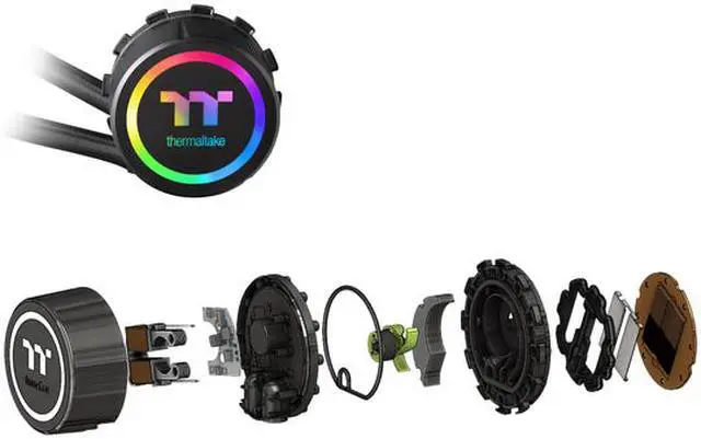 Alt view image 4 of 11 - Thermaltake Floe DX 360 Triple Riing Duo 16.8 Million Colors RGB 54 LED LGA2066 AM4 Ready Intel/AMD Liquid Cooling All-in-One CPU Cooler, CL-W256-PL12SW-B LGA 1700 Compatible