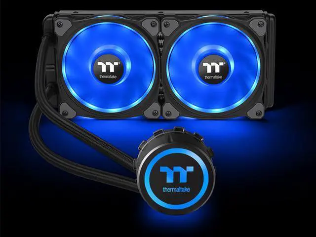 Alt view image 8 of 11 - Thermaltake Floe DX 240 Dual Riing Duo 16.8 Million Colors RGB 36 LED LGA2066 AM4 Ready Intel/AMD Liquid Cooling All-in-One CPU Cooler, CL-W255-PL12SW-B LGA 1700 Compatible