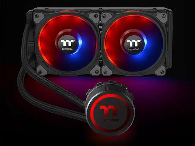 Alt view image 10 of 11 - Thermaltake Floe DX 240 Dual Riing Duo 16.8 Million Colors RGB 36 LED LGA2066 AM4 Ready Intel/AMD Liquid Cooling All-in-One CPU Cooler, CL-W255-PL12SW-B LGA 1700 Compatible