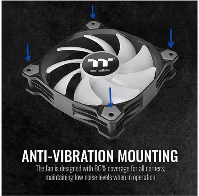 Alt view image 6 of 8 - Thermaltake Pure A14 140mm Blue LED PWM Controlled Hydraulic Bearing High Airflow High Performance Case/Radiator Fan, CL-F110-PL14BU-B