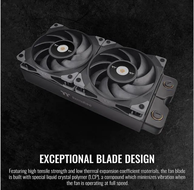 Alt view image 4 of 6 - Thermaltake ToughFan 12 High Static Pressure 2000 PWM, Metal-Reinforced Motor Hub, Gen.2 Hydraulic Bearing Case/ Radiator Fan (Single Pack) CL-F117-PL12BL-A