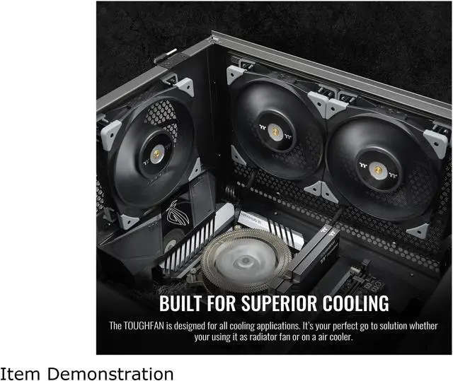 Alt view image 6 of 6 - Thermaltake ToughFan 12 High Static Pressure 2000 PWM, Metal-Reinforced Motor Hub, Gen.2 Hydraulic Bearing Case/ Radiator Fan (Single Pack) CL-F117-PL12BL-A