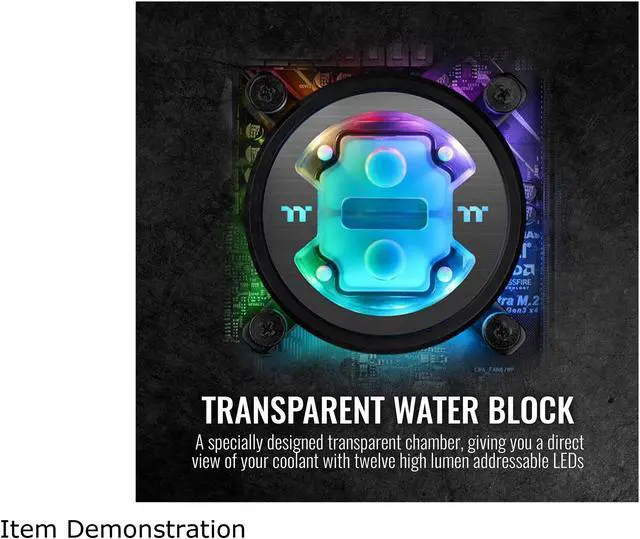 Alt view image 3 of 6 - Thermaltake W7 Plus, RBG Software Enabled (TT RGB Plus/Alexa/Razer Chroma), AMD (AM4)/Intel (LGA 1200), Built-in Temp Sensor CPU Water Block CL-W279-CU00SW-A, LGA 1700 Compatible