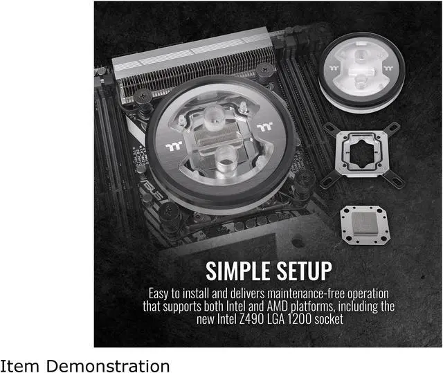 Alt view image 6 of 6 - Thermaltake W7 Plus, RBG Software Enabled (TT RGB Plus/Alexa/Razer Chroma), AMD (AM4)/Intel (LGA 1200), Built-in Temp Sensor CPU Water Block CL-W279-CU00SW-A, LGA 1700 Compatible