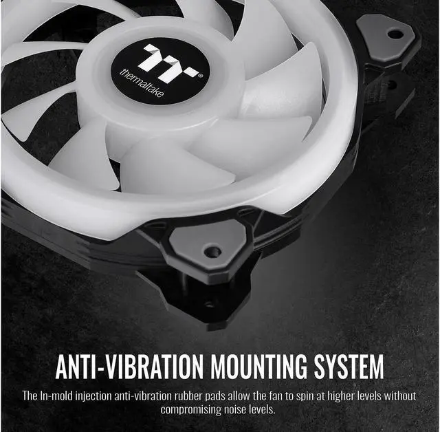 Alt view image 7 of 9 - Thermaltake Riing Quad 140mm 16.8 Million RGB Color (Alexa, Razer Chroma) Software Enabled 4 Light Rings 54 Addressable LED 9 Blades Hydraulic Bearing Case/Radiator Fan, Single Pack, CL-F089-PL14SW-C