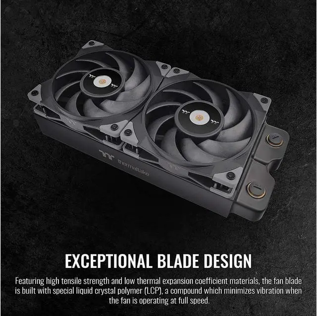 Alt view image 6 of 9 - Thermaltake ToughFan 12 High Static Pressure 2000 PWM, Metal-Reinforced Motor Hub, Gen.2 Hydraulic Bearing 120mm Case/Radiator Fan (2 Pack) CL-F082-PL12BL-A
