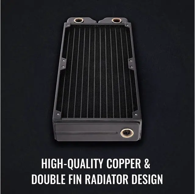 Alt view image 4 of 6 - Thermaltake CLD240, 40mm Thick 240mm Long, High-Density DOUBLE-Micro-Fin, Dual-Row, Copper Tubes Copper Radiator CL-W281-CU00BL-A