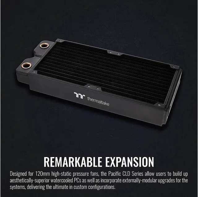 Alt view image 6 of 6 - Thermaltake CLD240, 40mm Thick 240mm Long, High-Density DOUBLE-Micro-Fin, Dual-Row, Copper Tubes Copper Radiator CL-W281-CU00BL-A