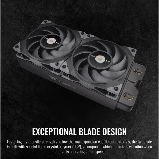 Alt view image 4 of 6 - Thermaltake TOUGHFAN 14 Black PWM 500 - 2000 RPM Controlled High Static Pressure 140mm Circular Radiator Fan with Anti-Vibration Mounting System Cooling, (2 Fan Pack), CL-F085-PL14BL-A