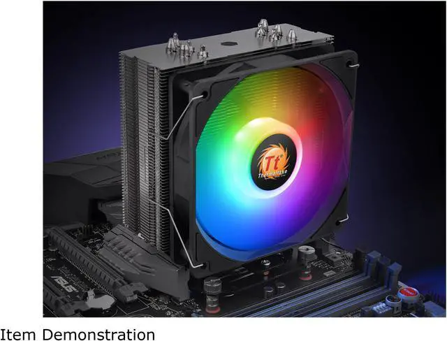 Alt view image 5 of 10 - Thermaltake UX210 5V Motherboard ARGB Sync 16.8 Million Colors 10 Addressable LED Intel/AMD Universal Socket Copper Base U-Shape Heatpipes Hydraulic Bearing 150W CPU Cooler CL-P079-CA12SW-A