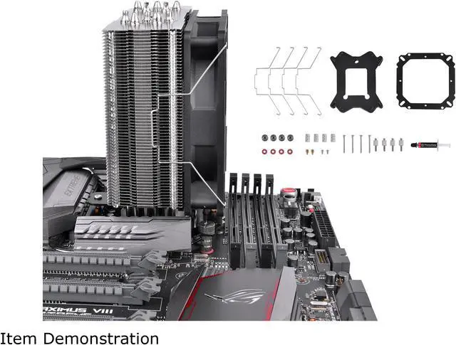 Alt view image 6 of 10 - Thermaltake UX210 5V Motherboard ARGB Sync 16.8 Million Colors 10 Addressable LED Intel/AMD Universal Socket Copper Base U-Shape Heatpipes Hydraulic Bearing 150W CPU Cooler CL-P079-CA12SW-A
