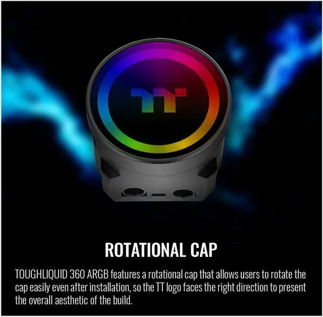 Alt view image 6 of 7 - Thermaltake TOUGHLIQUID 360 ARGB Motherboard Sync Edition AMD/Intel LGA1200 Ready All-in-One Liquid Cooling System 360mm High Efficiency Radiator CPU Cooler CL-W321-PL12BL-A LGA 1700 Compatible