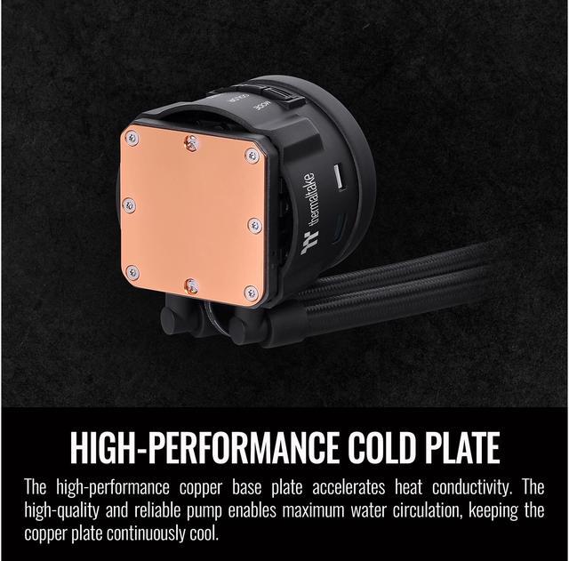 Alt view image 5 of 6 - Thermaltake TOUGHLIQUID Ultra 240 LGA1700 Ready All-in-One Liquid CPU Cooler, 2.1 Inch Rotational LCD Display, 2500 RPM Radiator Fan, TT RGB Plus/Alexa/Razer Chroma Software Enabled, CL-W322-PL12GM-B