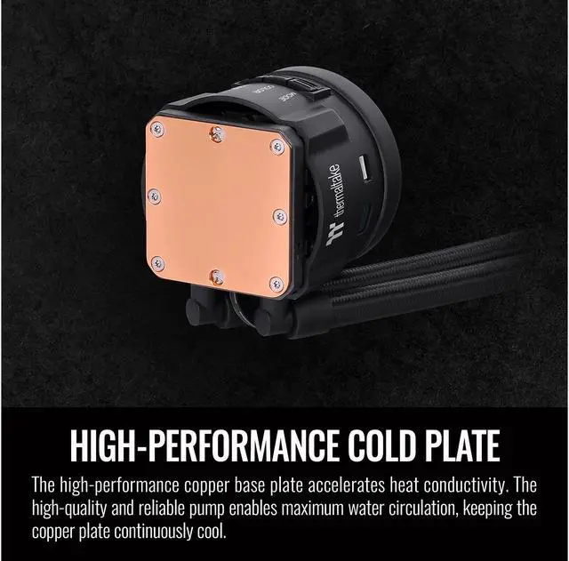 Alt view image 5 of 6 - Thermaltake TOUGHLIQUID Ultra 360 LGA1700 Ready All-in-One Liquid CPU Cooler, 2.1 Inch Rotational LCD Display, 2500 RPM Radiator Fan, TT RGB Plus/Alexa/Razer Chroma Software Enabled, CL-W323-PL12GM-B