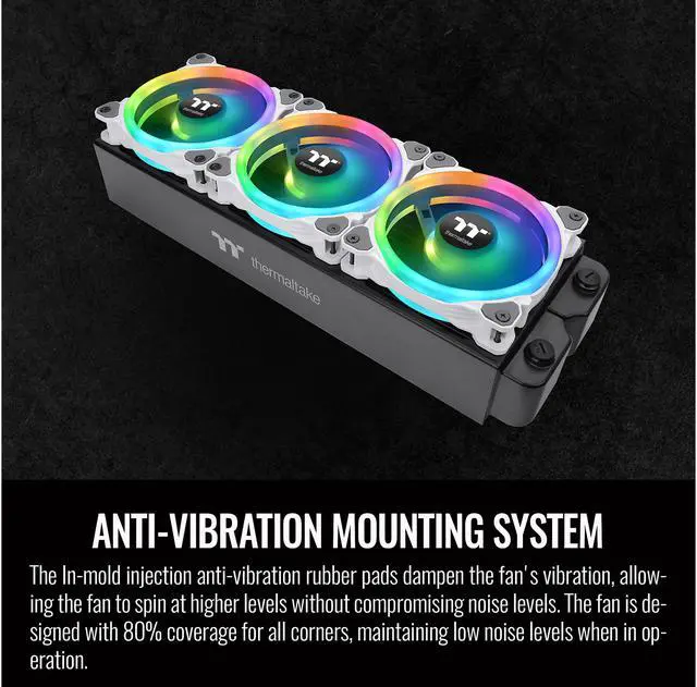 Alt view image 6 of 6 - Thermaltake Riing Trio White 120mm 16.8 Million RGB Color (Alexa, Razer Chroma) Software Enabled 3 Light Rings 30 Addressable LED 9 Blades Hydraulic Bearing Case/Radiator Fan, 3 Pack, CL-F126-PL12SW-A