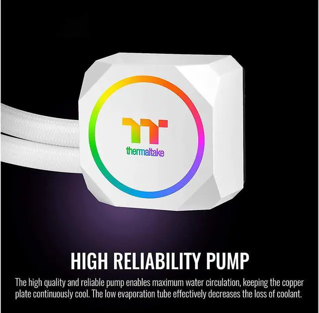Alt view image 4 of 7 - Thermaltake TH240 ARGB Motherboard Sync Snow Edition Intel LGA1700 Ready/AMD All-in-One Liquid Cooling System 240mm High Efficiency Radiator CPU Cooler CL-W301-PL12SW-B