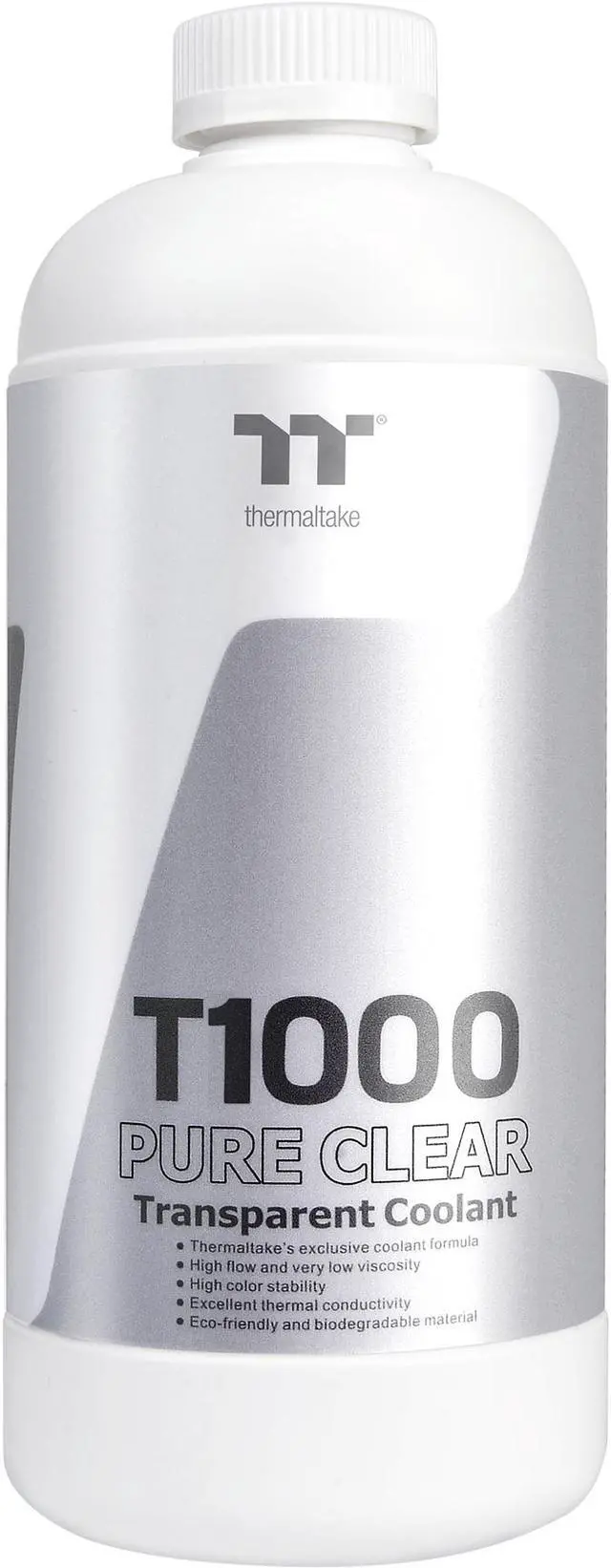 Main image of Thermaltake T1000 Pure Clear Transparent 1000ml Coolant for PC Water Cooling, Anti-Corrosion, Anti-Freeze for Copper, Brass, Nickel and Aluminum CL-W245-OS00TR-A