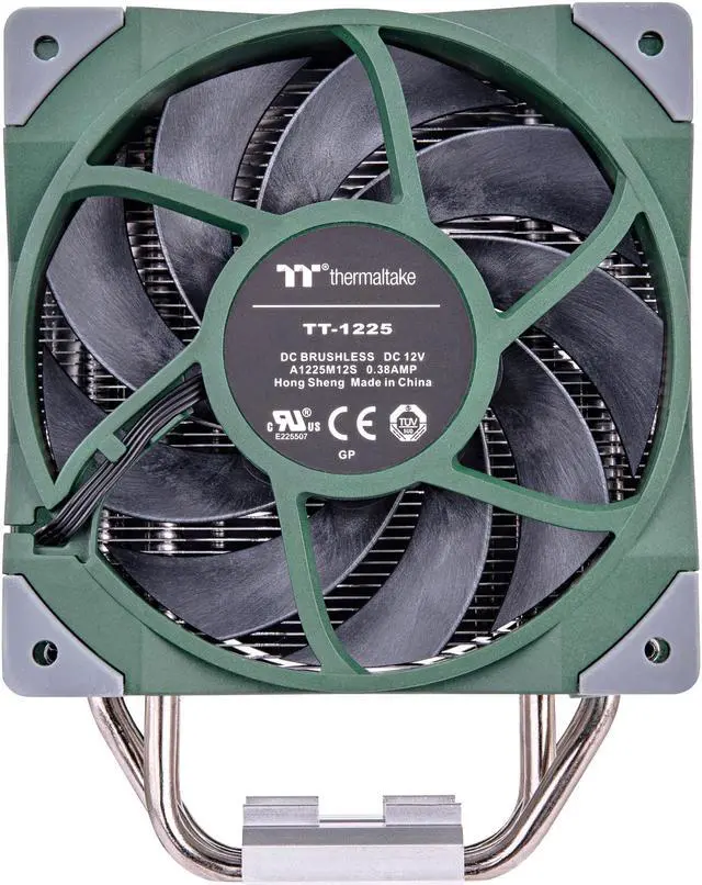 Alt view image 3 of 6 - Thermaltake TOUGHAIR 510 180W TDP Racing Green Edition CPU Cooler, Dual 120mm 2000RPM High Static Pressure PWM Fan with High Performance Copper Heat Pipes CL-P075-AL12RG-A
