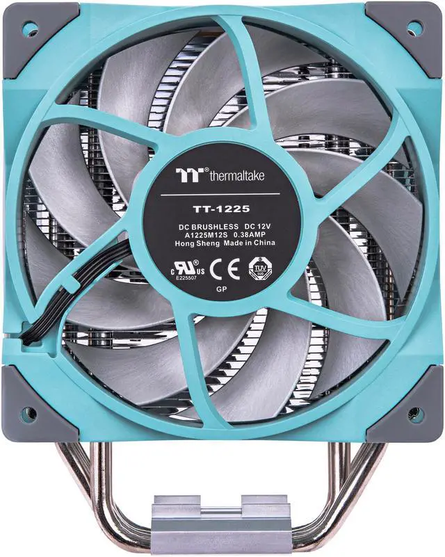 Alt view image 3 of 6 - Thermaltake TOUGHAIR 510 180W TDP Turquoise Edition CPU Cooler, Dual 120mm 2000RPM High Static Pressure PWM Fan with High Performance Copper Heat Pipes CL-P075-AL12TQ-A