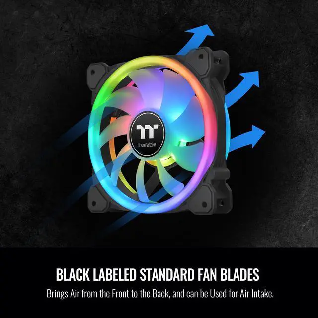 Alt view image 5 of 7 - Thermaltake SWAFAN 12 RGB Radiator Fan TT Premium Edition 3 Pack, Swappable Fan Blade Design, Customizable air flow direction, 2000 RPM., CL-F137-PL12SW-A